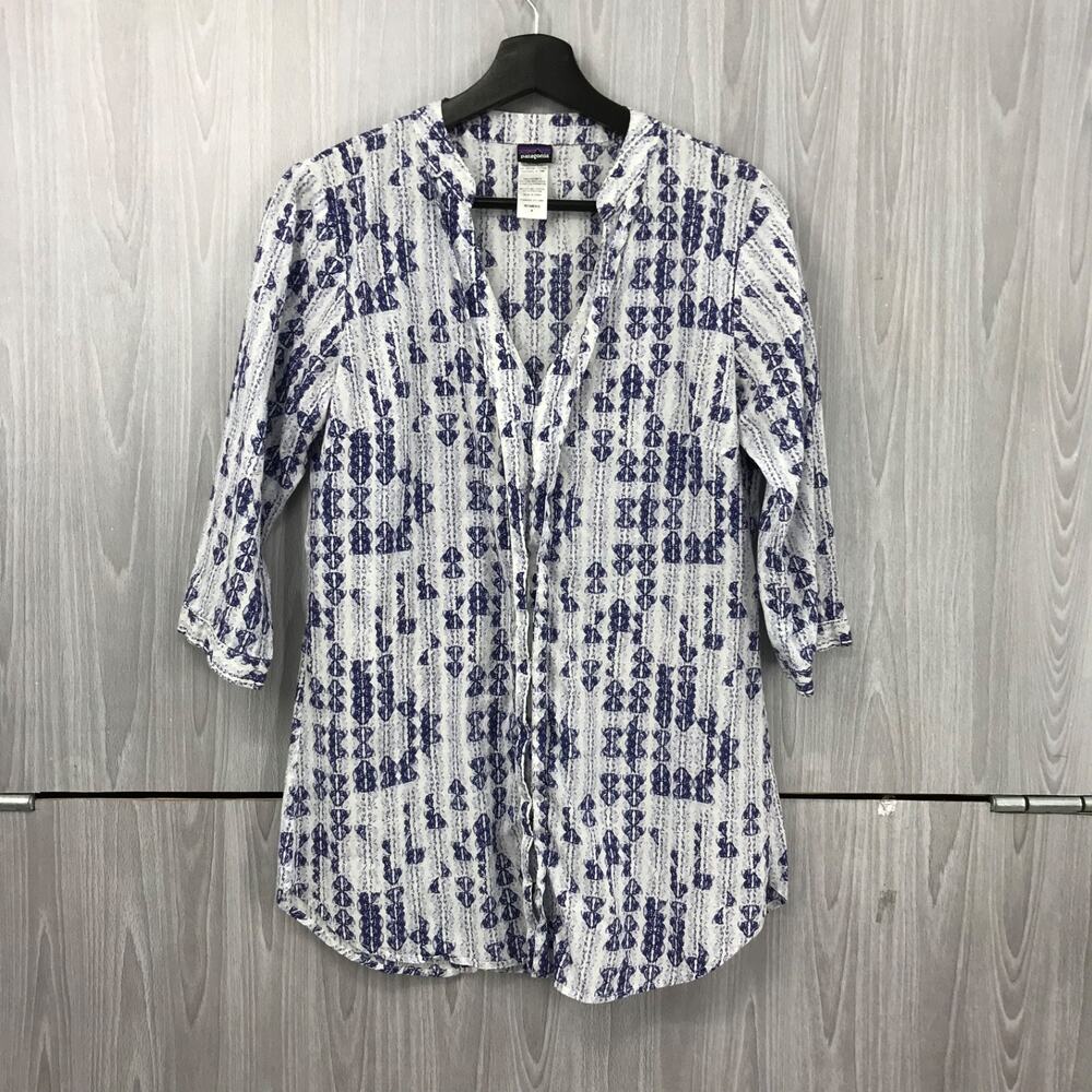 Women's Blue Patterned Top
